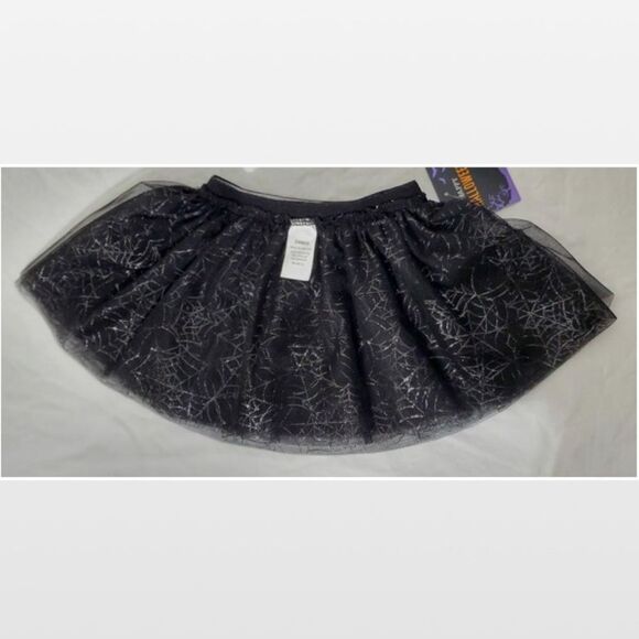 New Black Halloween Skirt With Spider Webs Ruffle Tulle - Picture 12 of 16